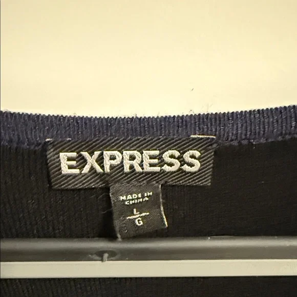 Express Midnight Blue Long Sleeve Dress - Picture 4 of 9